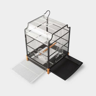 China Large Breathable Breeding Cages For Big Bird Live Finch Cage Acrylic Bird Metal Bird Cage 34x32x45cm for sale