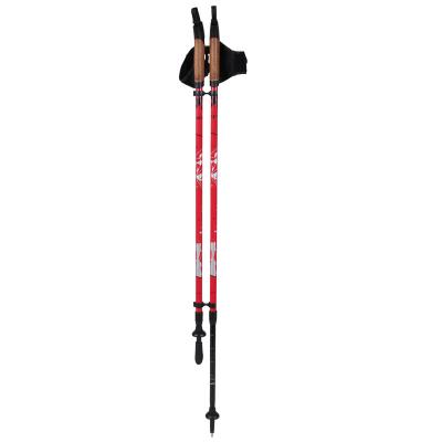 China 2020 AOQIDA Best Selling Area Outdoor Sport Exercise Two Sections Outdoor Alum /carbon Fiber Nordic Walking Pole With Tie Lock / Open Strap for sale