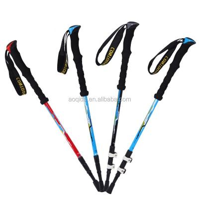 China 2020 AOQDA Promotion Versatility High Quality Three Section Walking Stick Aluminum Telescopic Pole for sale