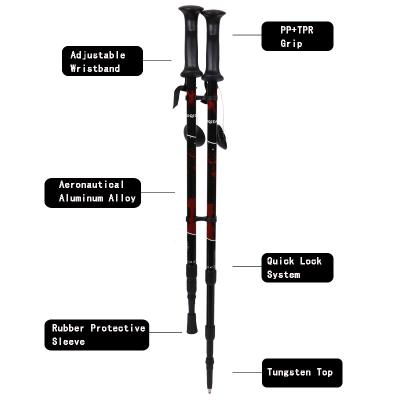 China High quality EVA three sections alum /carbon fiber walking stick 2020 AOQIDA for sale