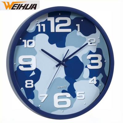 China Customization Customization Blue Advertising Quartz 16 Inch Modern Decorative Wall Clock for sale