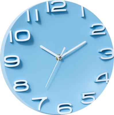 China Antique Style 12 Inch No Frame 3D Number Simple Style Panel Plastic Wall Clock for sale