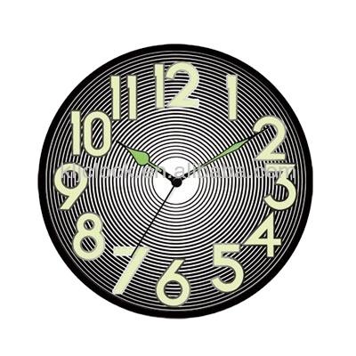 China LUMINOVA 10 inch tall quality luminous glass wall clock for sale