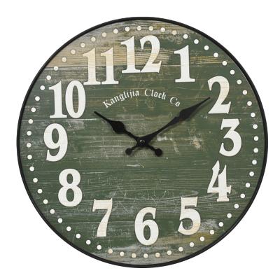 China Antique Style 10 Inch Face Plastic And Dark Green Paper Board For Promotion Or Gift Wall Clock for sale