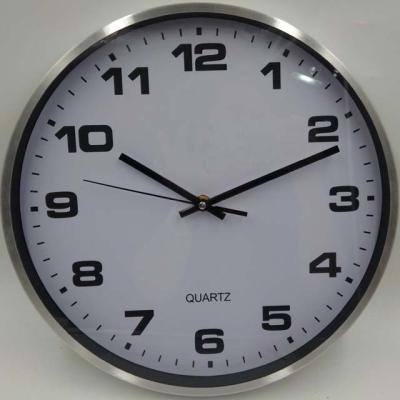 China Antique Style 12 Inch Paper Face Aluminum Frame And Battery Operate Quartz Movement Metal Wall Clock for sale