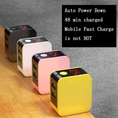 China Digital Display Travel Commercial Fireproof Fast Smart Dual Port Charger With Multiple Protection Multi USB Charger With LED In Stock for sale