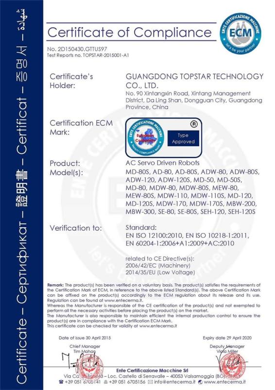 CE - GUANGDONG TOPSTAR TECHNOLOGY Co.,Ltd