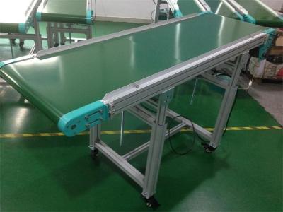 China transportador de correa industrial verde de PVC de la cuesta de 2.0m m con los echadores universales en venta