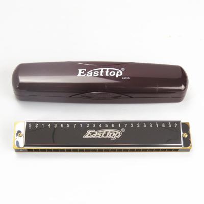 China High Quality Tremolo Harmonica T2401S EASTTOP 24 Hole Tremolo Harmonicas for sale