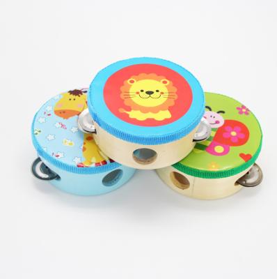 China Wood+Metal Cartoon Designs Cheap Price Mini Wooden Basque Drum For Kids for sale