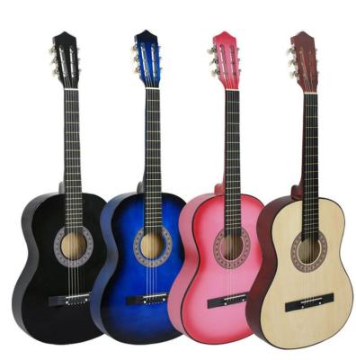 China Basswood Colorful 38 Inch Student Hot Selling Classical Guitar for sale