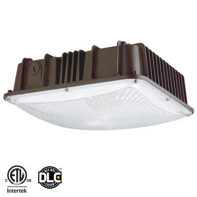 China Theme Park ETL CETL DLC Approved Gas Station Spot Lights Garage Lamp 80w Surface Mounted Led Canopy Light for sale