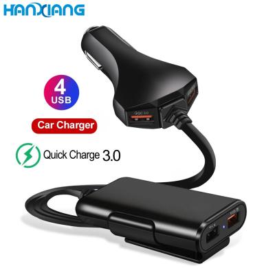 China Fast Charging In Extension Cable 2021 Current Technologies Electronics Current Technologies Backseat 4 Hot USB QC3.0 Quick Car Portable Charger for sale