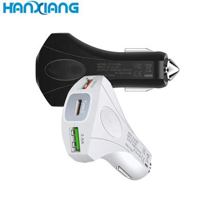 China 2021 Left QC 3.0 Car Accessories 3 Quick Charger New Product QC 3.0 Type C Car Fast Charging Wireless Charger For Mobile Phone, Car Charger for sale