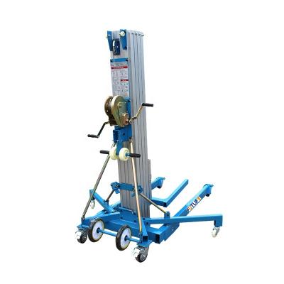 China Hotels 3.5m 7.9m Vertical Manual Aluminum Materials Hanlding Man Lift Elevator for sale