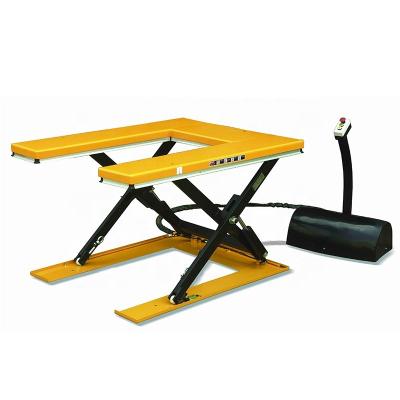 China Hotels U Type Hydraulic Pallet Lift 1000kg 1500kg Lift Table Scissor Lift for sale