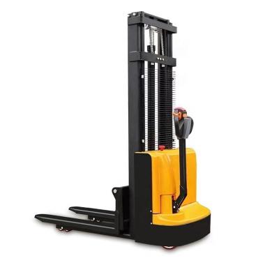 China Hotels 1500Kg Full Electric Stacker Machine Cargo Plate Handling Stacker for sale