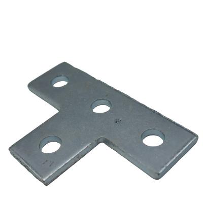 China Construction Angle Plate Electric Galvanized Metal 4 Hole Flat Fittings for sale