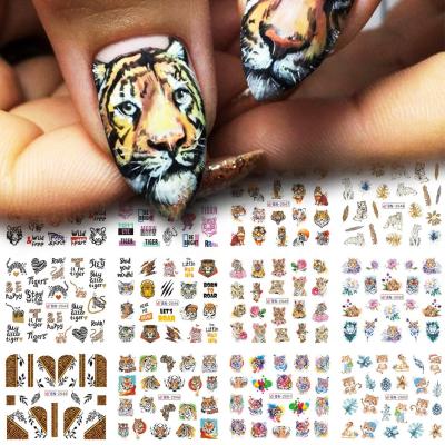 China Wholesale 12 Finger Nail Art Design Animal Leopard Print Tiger Zebra 3D Nail Decal Sticker for sale