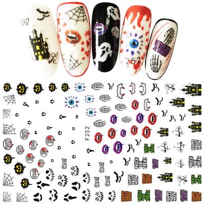 China Eco-Friendly/Easy Apply Wholesale 3D Halloween Nail Sticker Festival Pumpkin Nail Art Sticker for sale