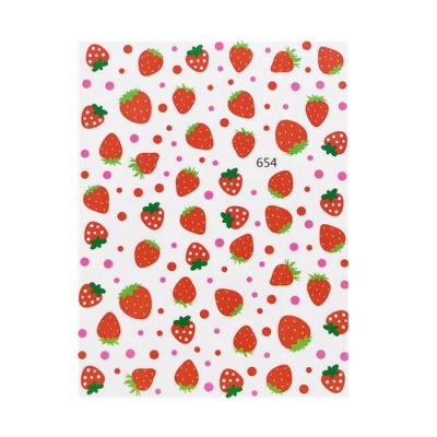 China Easy Apply Wholesale Custom Flower Fruit Self Adhesive 3D Sticker Nails Art for sale