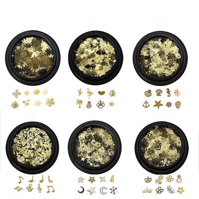 China Easy Apply Metallizing Foil Nail Art Decoration 3D Gold Nails Accessories Art Decoration for sale