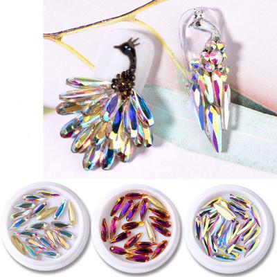 China Easy Apply Colorful Water Raindrop Teardrop Nail Art Rhinestone Decoration for sale