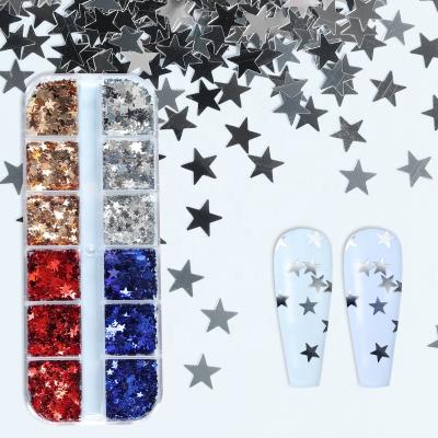 China Wholesale Shiny Nail Art Sequins Nail Glitter Mix Color 3D Stars for sale