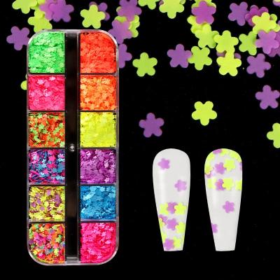 China Wholesale Shiny Sugar Nail Glitter Flower 3D Nail Glitter Decoration for sale