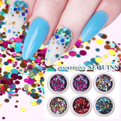 China Shiny Mixed Colorful Wave Dot Laser Circular Sequins DIY Mixed Round Sequins Nail Art for sale