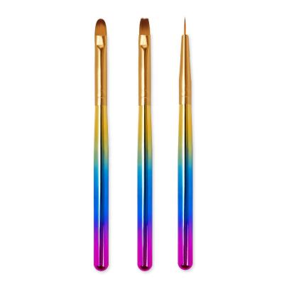 China Nail Salon Tools Top Quality Colorful Line 3pcs/set Nail Art Pen Nail Polish Painting Brushes for sale