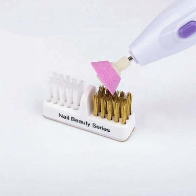 China Fashionable/Easy Apply Good Quality Steel Wire Nail Brush Nail Art Machine Nail Drill Cleaning Brush for sale