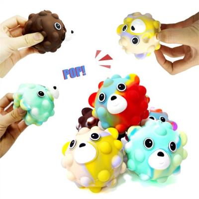 China Silicone Bear Pop It Stress Ball - 3D Silicone Squishy Fidget Toy, Popping Squeeze Ball to Relieve Stress, Sensory Stress Relief for Kids for sale