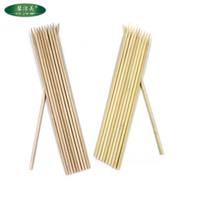 China Easily Cleaned Wooden Bamboo Stick 2.0 Round Flat Square Barbecue Skewer 2.5 Diameter Barbecue Accessories for sale