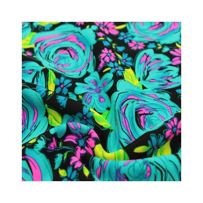 China Wholesale Bright Color Stretch Lycra Spandex Digital Flower Printing Fabric for sale