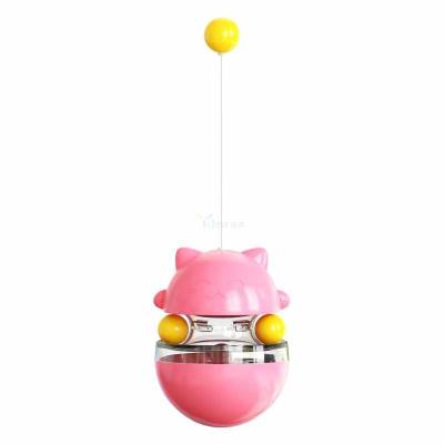 China Stocked Custom Cute Smart Cat Toys Tumbler Sinks Interactive Ball Fun Cat Stick Toys for sale