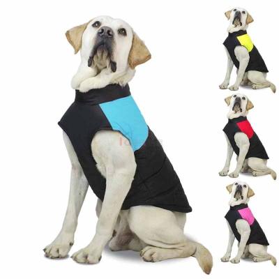 China New stocked pet clothes thickening waterproof autumn and winter / padded vest dog clothing for sale