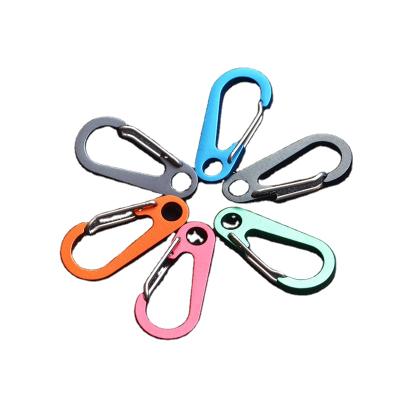 China Retail Industry Colored D-Shaped Hook 45mm Aluminum Hook Carabiner Clip Carabiner Key Chain Climbing For Outdoor Camping Hiking for sale