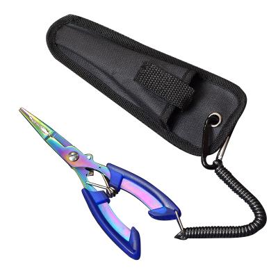 China Fishing New Arrival 3CR13 Steel and ABS Plastic Accessories Color Titanium Line Cutter Braid Scissor Hook Remover Multifunction Fish Tools for sale