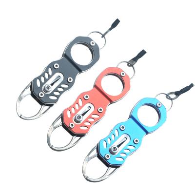 China 304 stainless steel+aluminum alloy fishing handle aluminum alloy stainless steel fish lip handle with driving pulley Lanyard Fish Lip Grip for sale