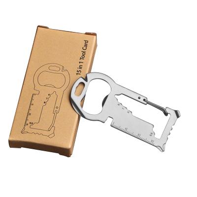 China Multifunctional DIY Tool Stainless Steel Fine Blanking EDC Tool Card Mini Bottle Opener Screwdriver Repair Tool for sale