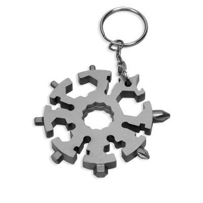 China Hot Selling Snowflake Stainless Steel Outdoors.Gift.Carry around.EDC Amazon Multitool 20 in 1 Key Tool Screwdriver Wrench Chain for sale