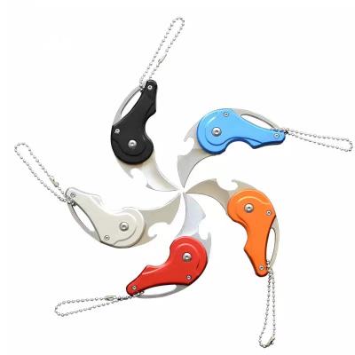 China Portable Knife EDC Pocket Stainless Steel Blade Cutter Key Chain Folding Sharp Knife Mini Tool Non-variable Knife for sale