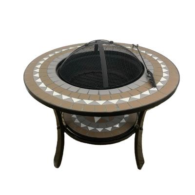 China MosaicTile Traditional All-Seaso Fire Pit BBQ Table Grill Table for sale