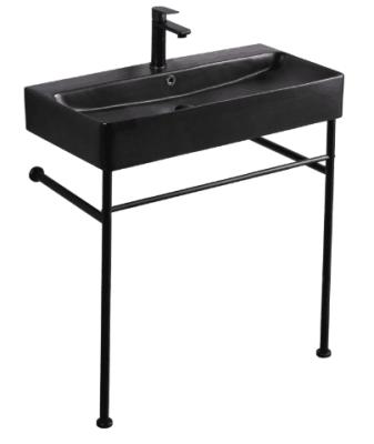 China Other Hand Console Ceramic Sink Black Ceramic Bathroom Sink for sale