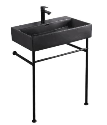 China Other Ceramic Bathroom Sink Black Stainless Steel Backing Wash Basin for sale