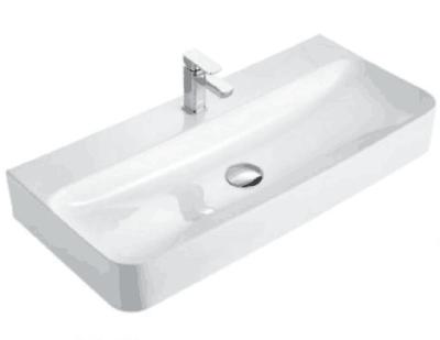 China Other Rectangular Single Hole Bathroom Sink Hand Shape Wash Sink For Bathroom for sale