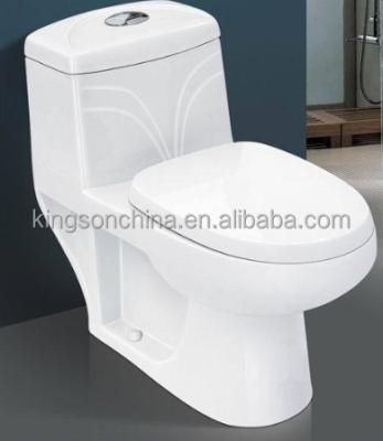 China KS-015 Double-Flow Wash Down Toilet Commode With 100mm Siding In for sale