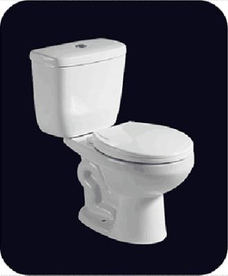 China Double-Flow Bathroom Washdown Toilet Bowl Pedestal Sink Two Piece Ceramic Toilet Set for sale