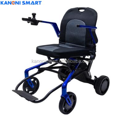 China KZ1 Light Weight Blue Ultra Light Folding Power Wheelchair Easy Easy Mobility Aids For Air Travel for sale